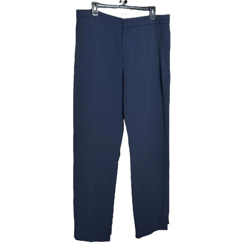 Chloé Pantalon Dark Marine Size 44 US 12 Made in Italy Pleated Pants Navy NWT